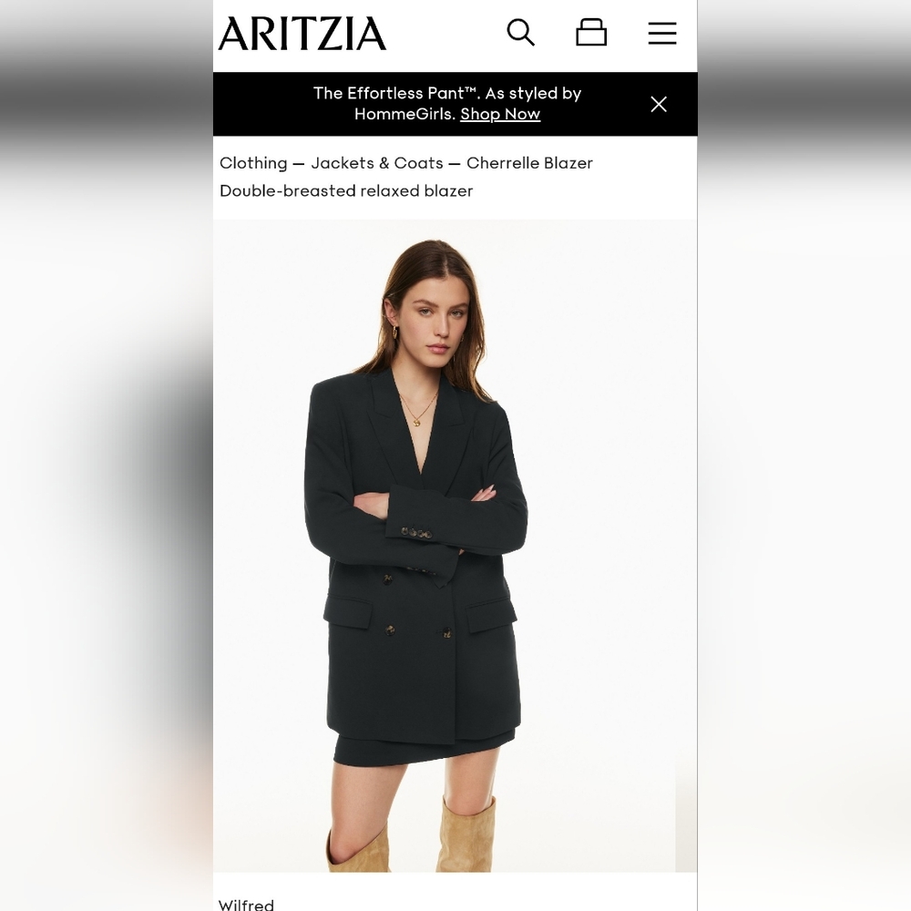 Aritzia Wilfred Cherelle Blazer in Black size S